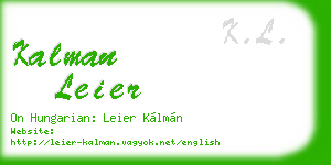 kalman leier business card