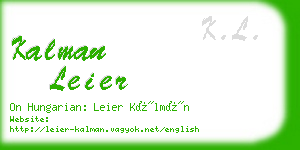 kalman leier business card